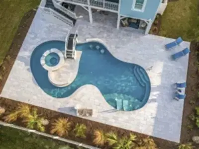 Lux Project 5 custom oasis pool with spa