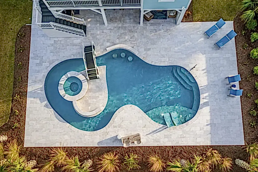 Lux Project 5 custom oasis pool with spa