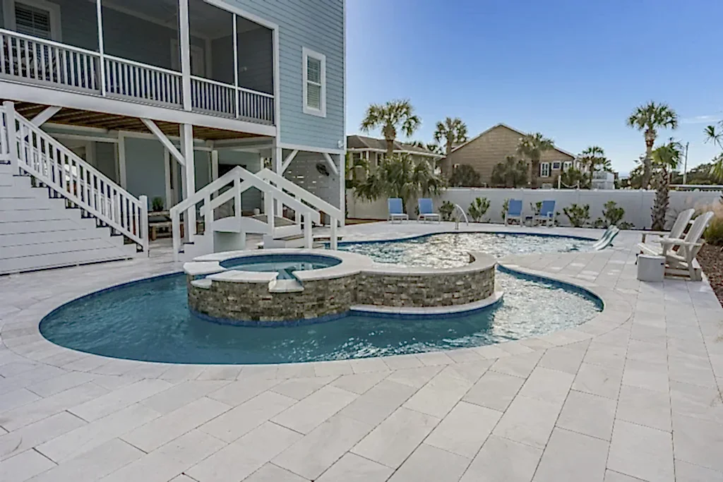 Lux Project 5 custom oasis pool with spa