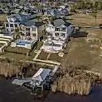 Lux Project 8 custom pool and spa situated in an urban setting beside a serene lake