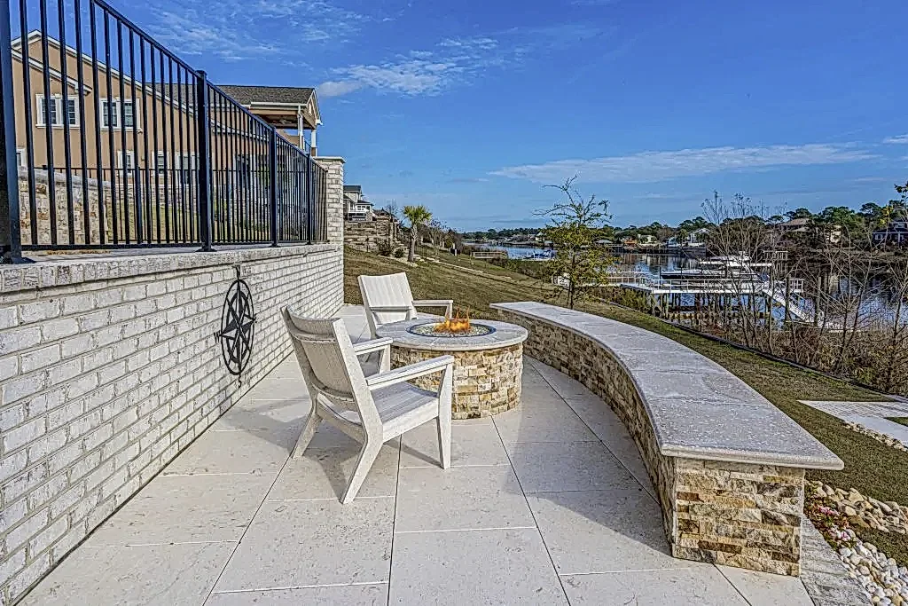 Lux Project 8 custom fireplace with bench sitting