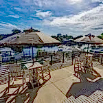 Lux Project 10 patio furniture overlooking the lake